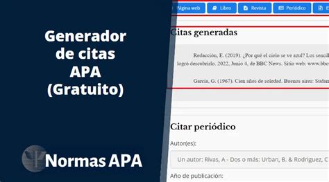 cita formato apa online|Generador de citas APA gratuito [Versión 2024]